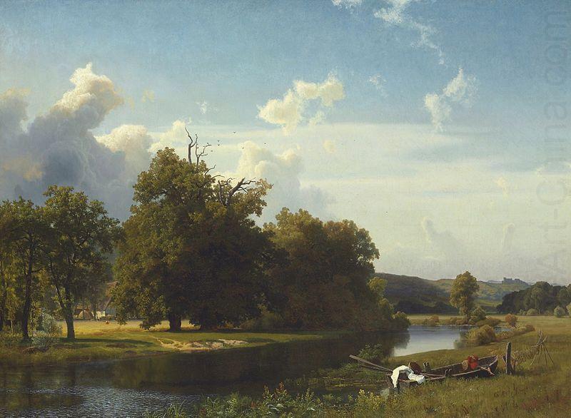 Albert Bierstadt A River Landscape, Westphalia china oil painting image